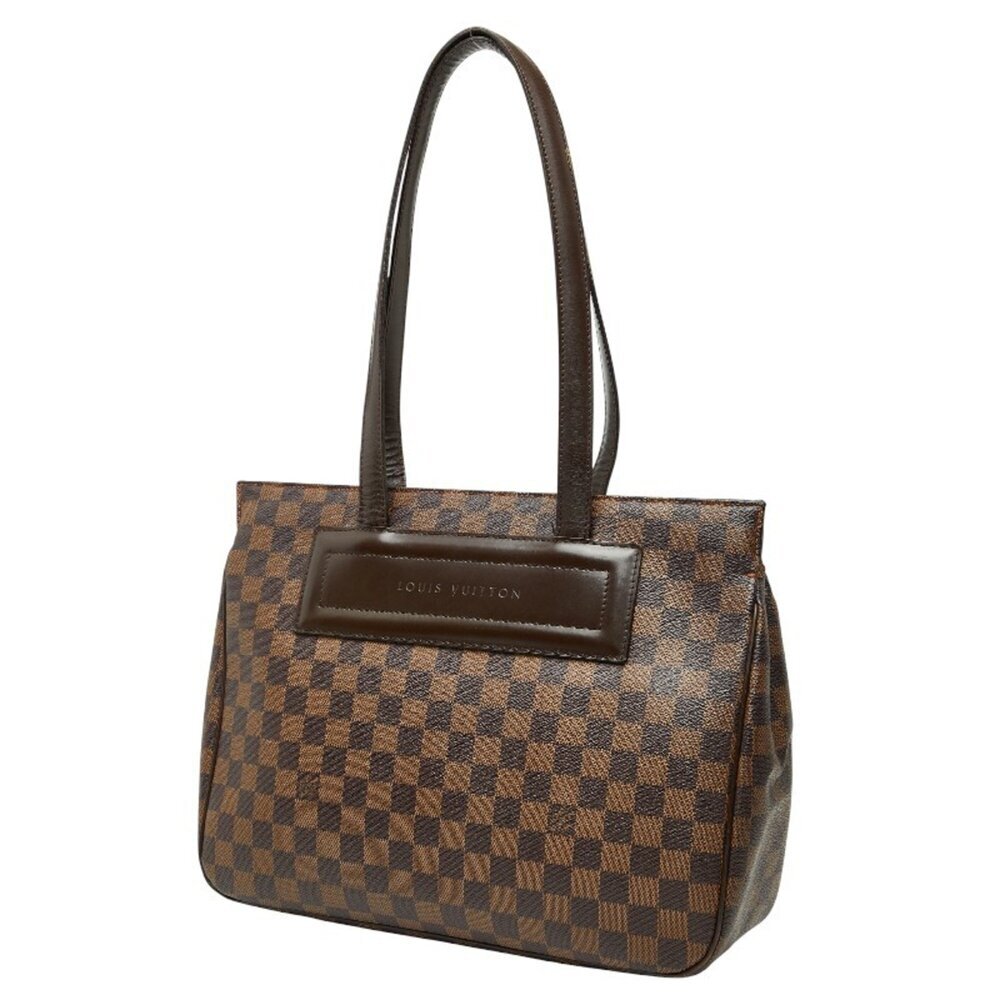 LOUIS VUITTON Authentic Brown Damier Leather Tote Bag - Picture 2 of 13